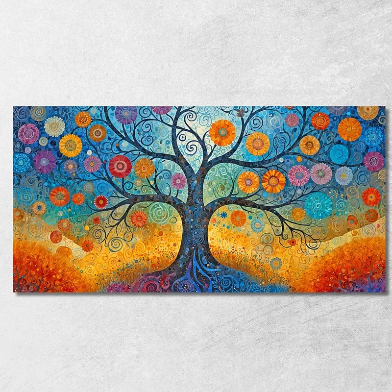 Quadro Albero Della Vita Fiori Colorati Astratti