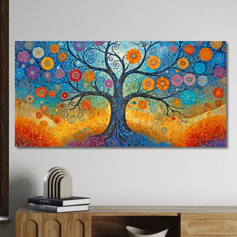 Quadro Albero Della Vita Fiori Colorati Astratti