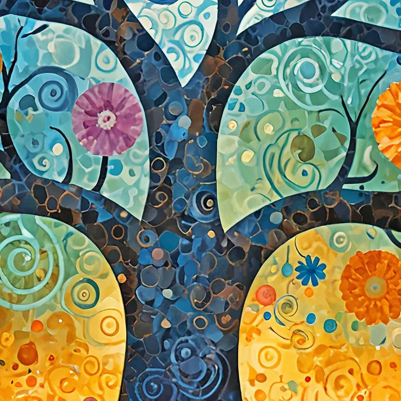 Quadro Albero Della Vita Fiori Colorati Astratti