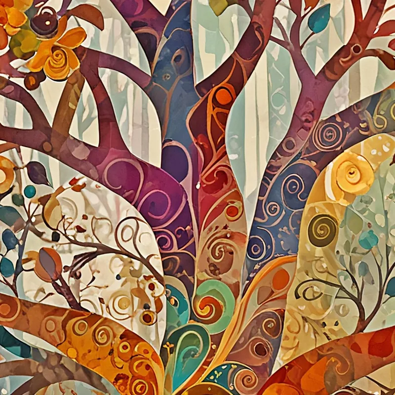 Tree Of Life Painting Intertwining Autumn Branches
