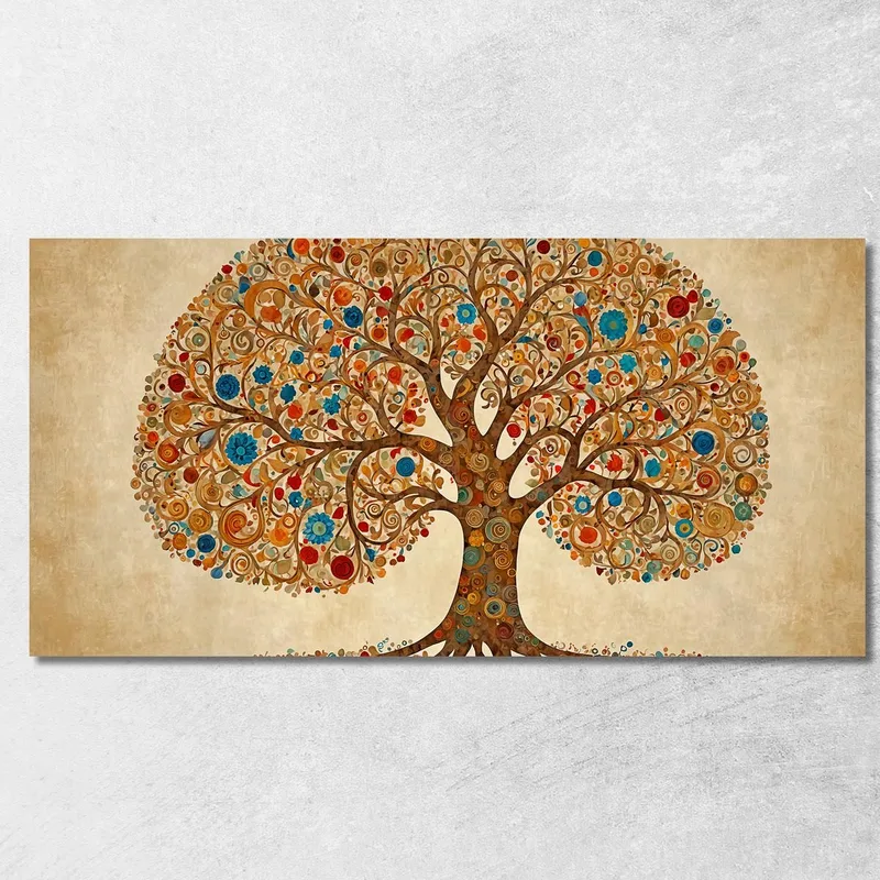Tree Of Life Painting Circles And Warm Colors