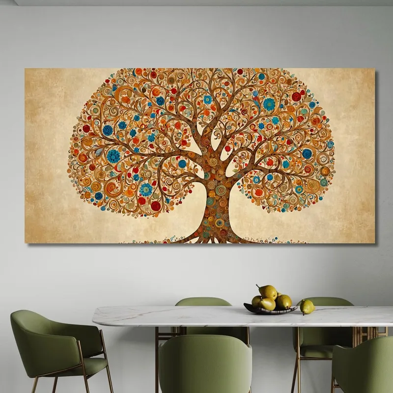 Tree Of Life Painting Circles And Warm Colors