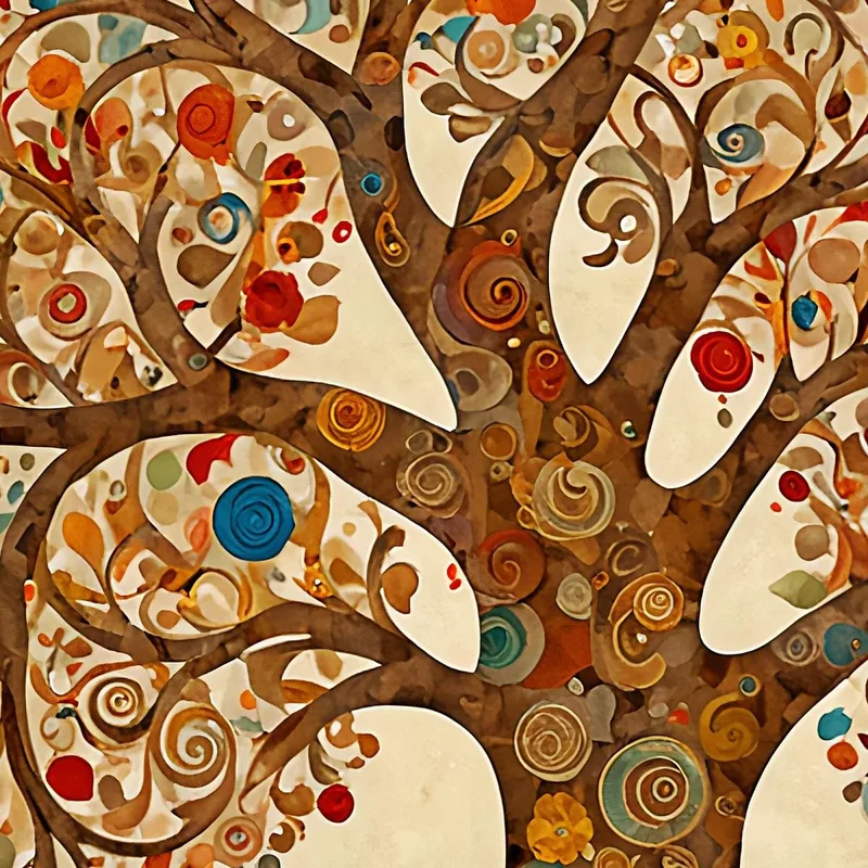 Tree Of Life Painting Circles And Warm Colors