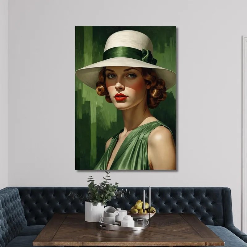 Lady In Green Style Tamara de Lempicka