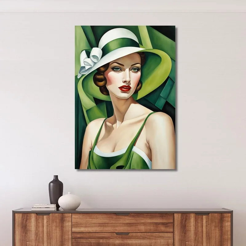 La Dama De Verde Estilo Tamara de Lempicka