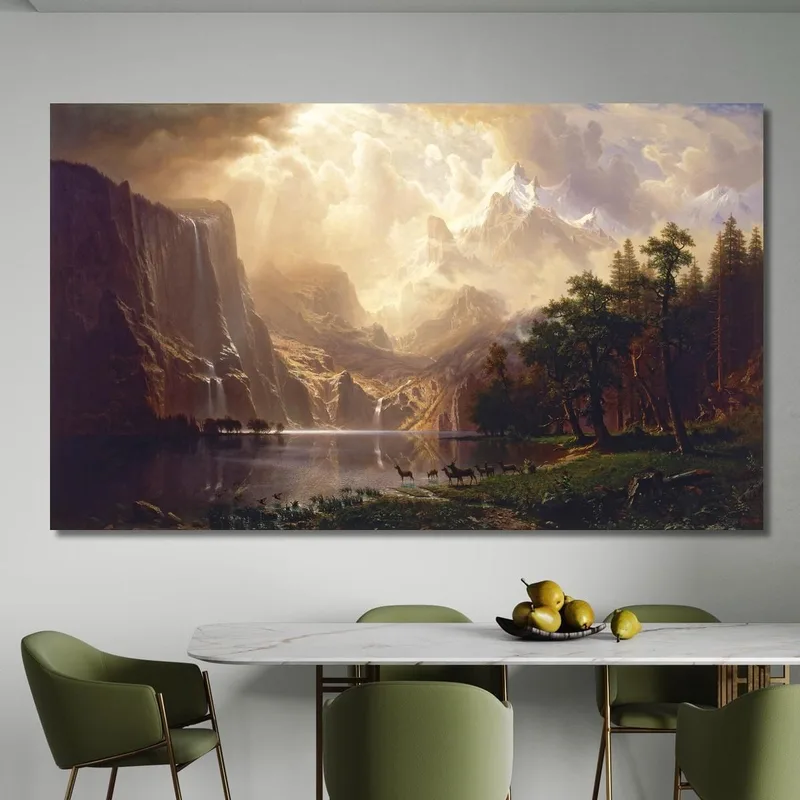 Tra La Sierra Nevada California Albert Bierstadt quadro stampa su tela