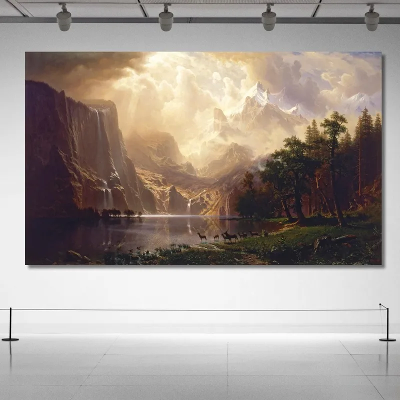 Tra La Sierra Nevada California Albert Bierstadt quadro stampa su tela