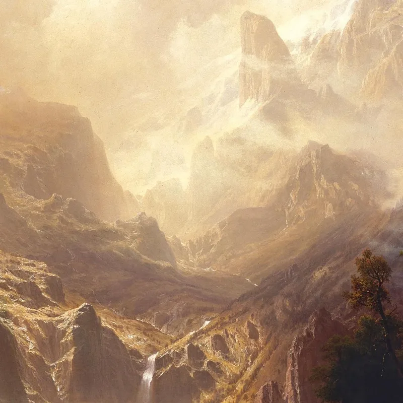 Tra La Sierra Nevada California Albert Bierstadt quadro stampa su tela