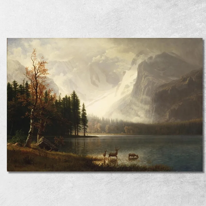 Estes Park Colorado Lago Whyte Albert Bierstadt quadro stampa su tela