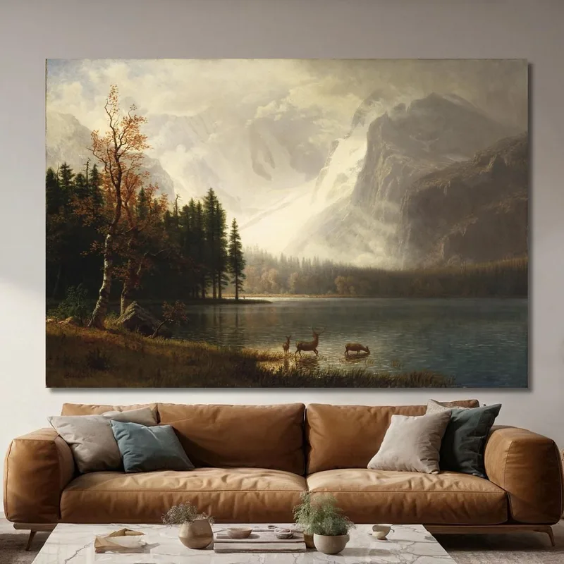 Estes Park Colorado Lago Whyte Albert Bierstadt quadro stampa su tela