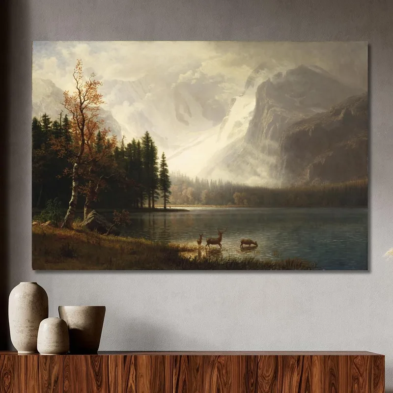 Estes Park Colorado Lago Whyte Albert Bierstadt quadro stampa su tela