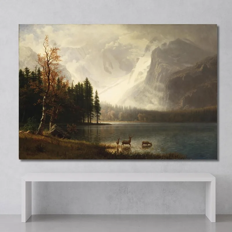 Estes Park Colorado Lago Whyte Albert Bierstadt quadro stampa su tela