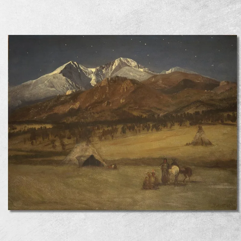 Serata Nell'Accampamento Indiano Albert Bierstadt quadro stampa su tela