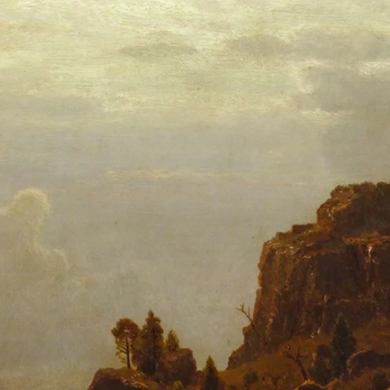Auf Dem Sweetwater In Der Nähe Des Devil S Gate Albert Bierstadt