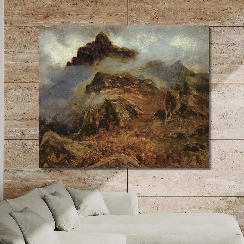 Studio Delle Montagne Rocciose Albert Bierstadt quadro stampa su tela