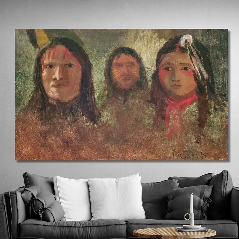 Trois Indiens Albert Bierstadt