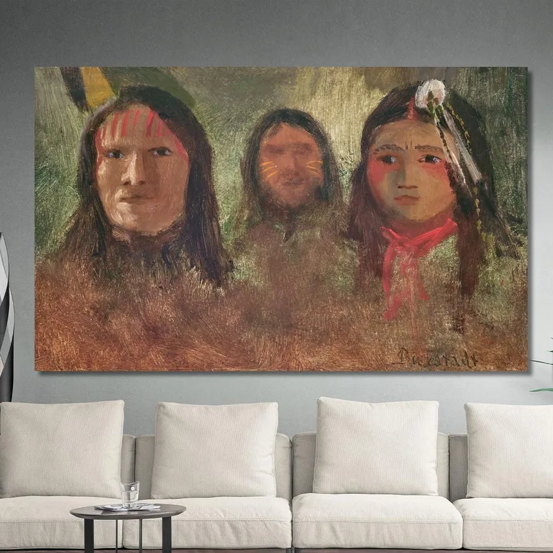 Trois Indiens Albert Bierstadt