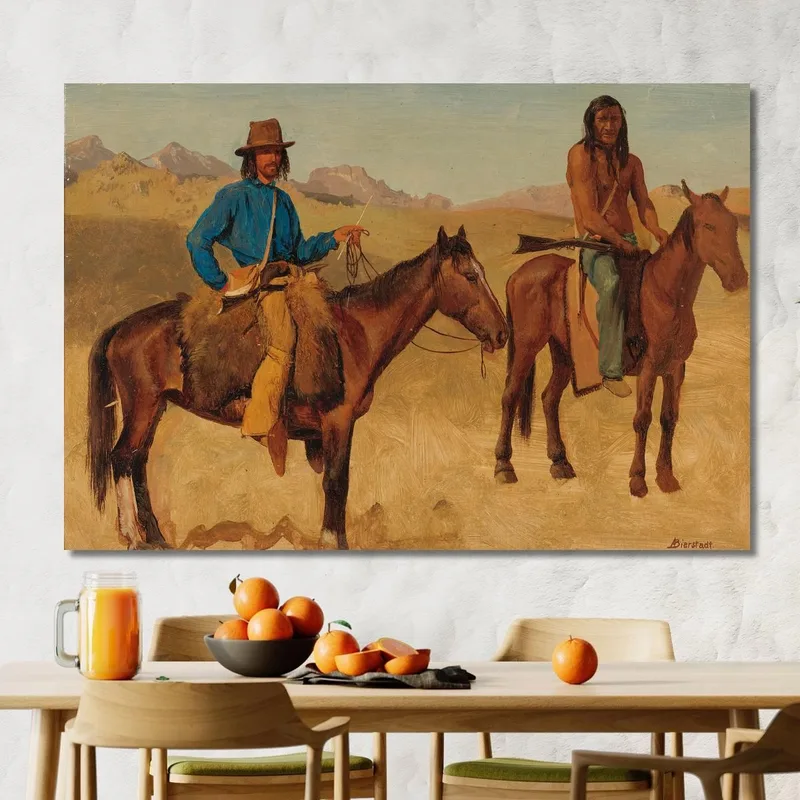 Trappeur Et Guide Indien À Cheval Albert Bierstadt