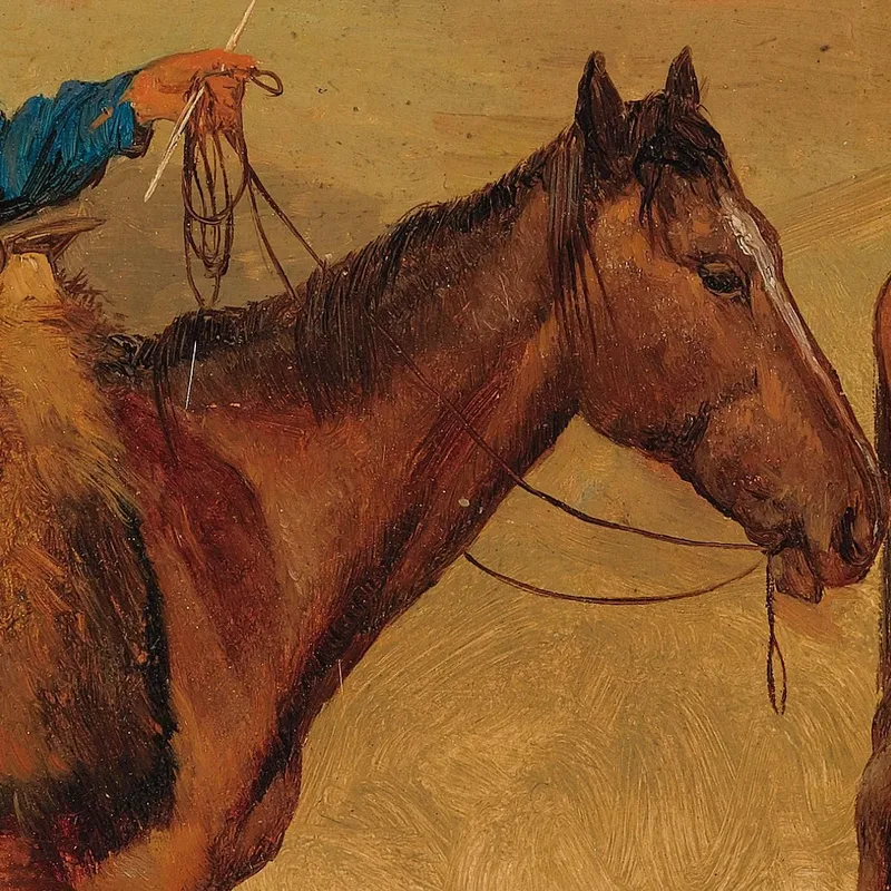 Trappeur Et Guide Indien À Cheval Albert Bierstadt