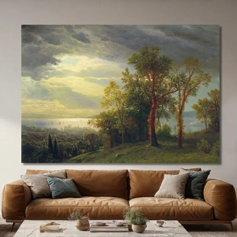 Vue Sur L'Hudson Albert Bierstadt