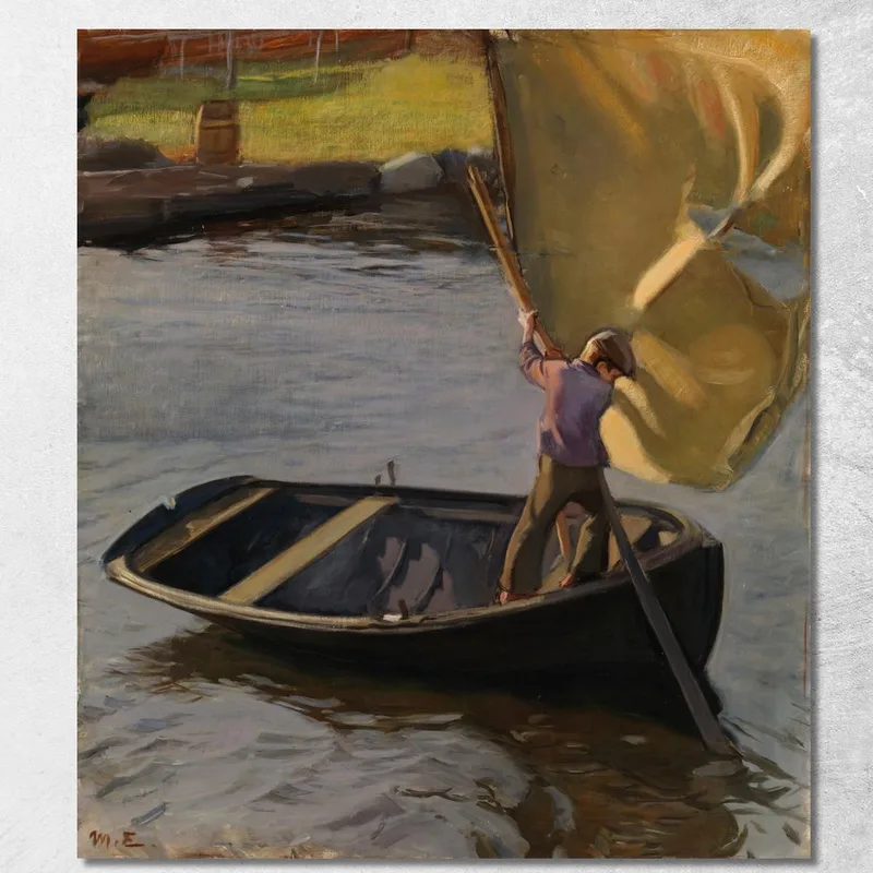 Ragazzo E Vela Magnus Enckell quadro stampa su tela