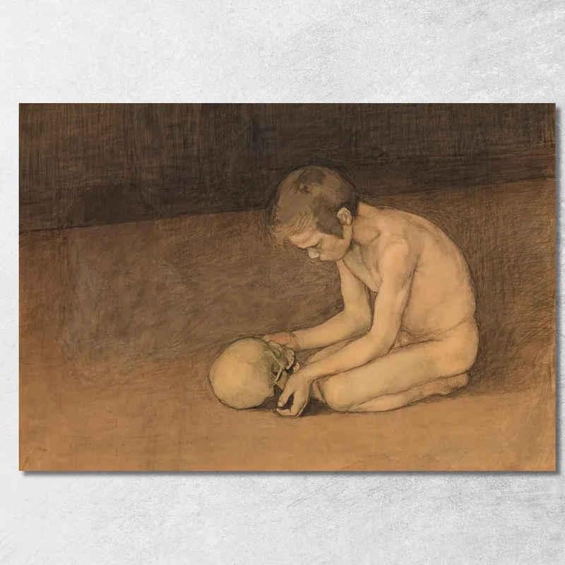 Ragazzo Con Teschio Magnus Enckell quadro stampa su tela