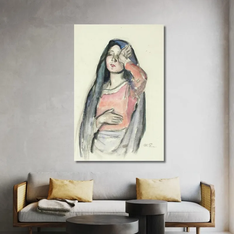Schizzo Di Maria Per La Vetrata Ave Maria Nella Chiesa Di Pori Magnus Enckell