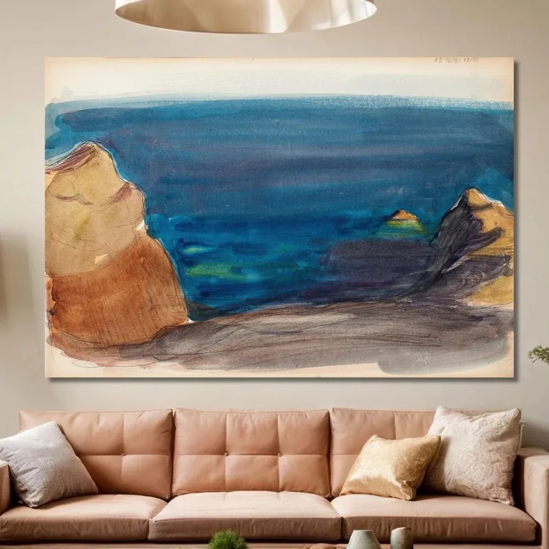 Bosquejo Del Paisaje De Playa Magnus Enckell