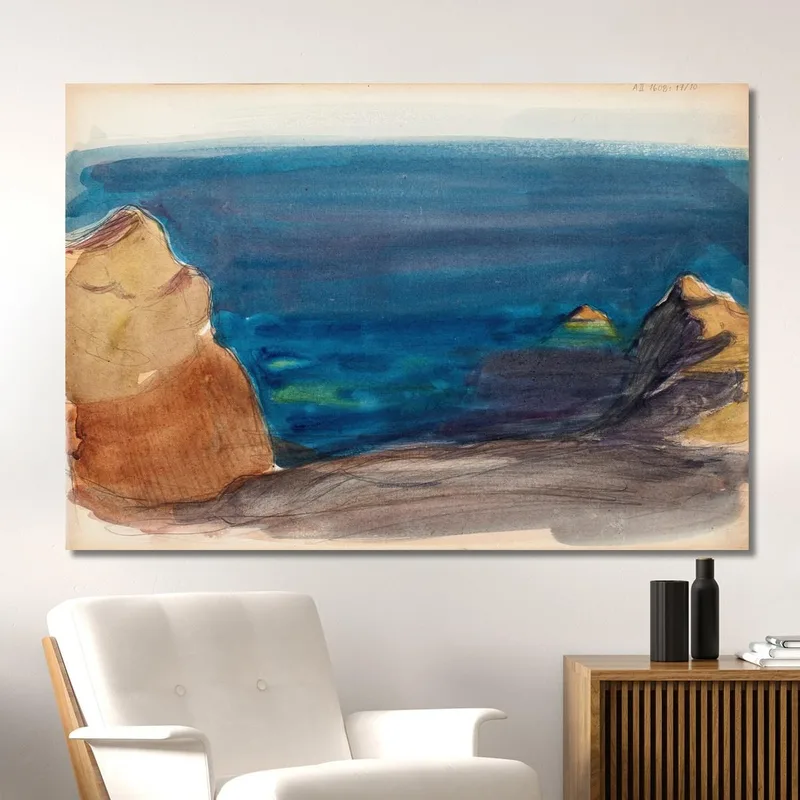Bosquejo Del Paisaje De Playa Magnus Enckell