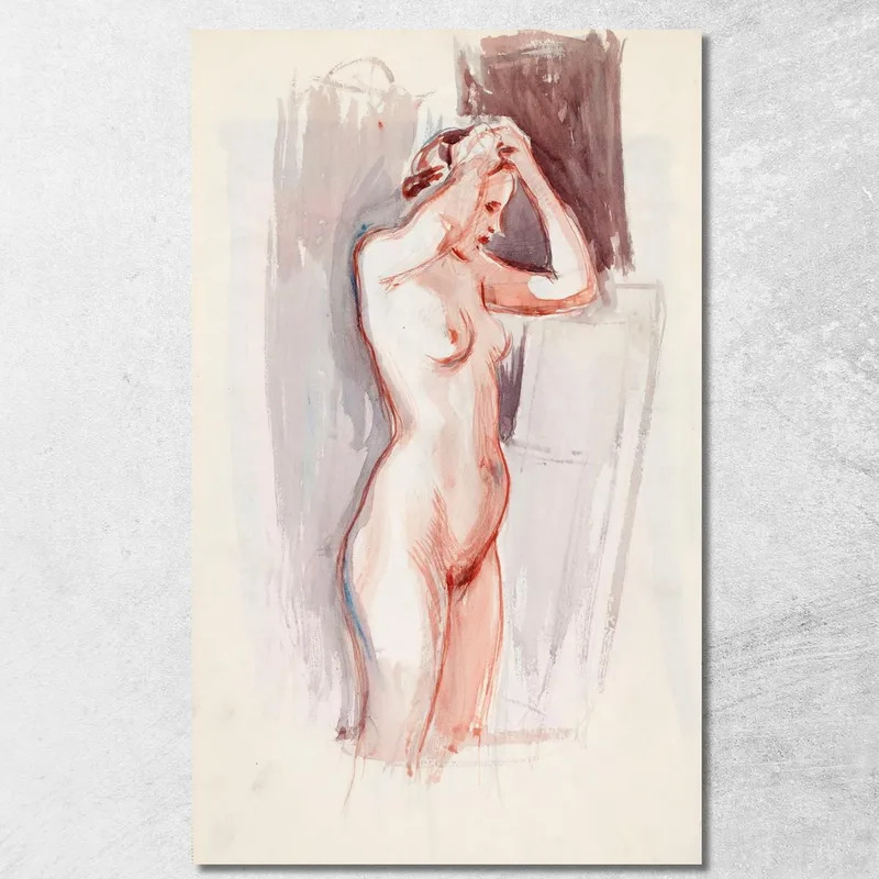 Schizzo Di Modello Nudo In Piedi Magnus Enckell quadro stampa su tela