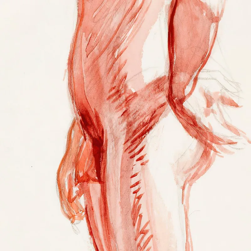 Croquis De Côté D'Homme Nu Debout Magnus Enckell