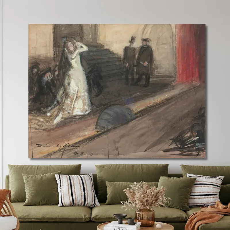 Escena Teatral Ida Aalberg Como Maria Stuart Magnus Enckell