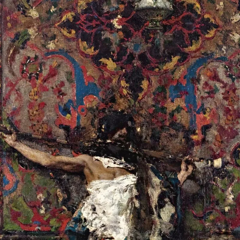 Arabe Devant Une Tapisserie Mariano Fortuny Marsal