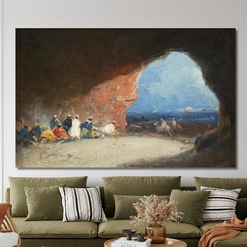Arabs In A Cave By The Sea Mariano Fortuny Marsal