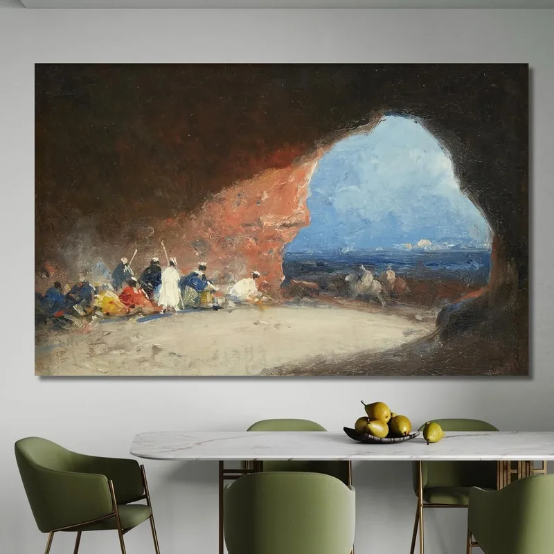 Arabs In A Cave By The Sea Mariano Fortuny Marsal