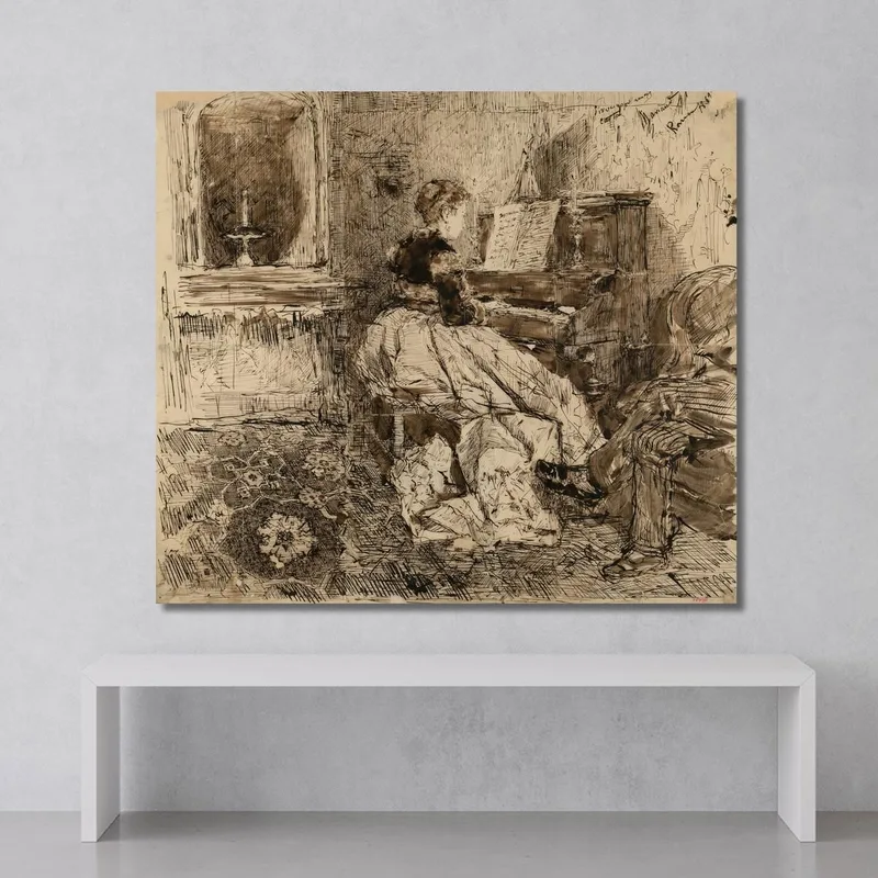 Cecilia De Madrazo Jouant Du Piano Mariano Fortuny Marsal