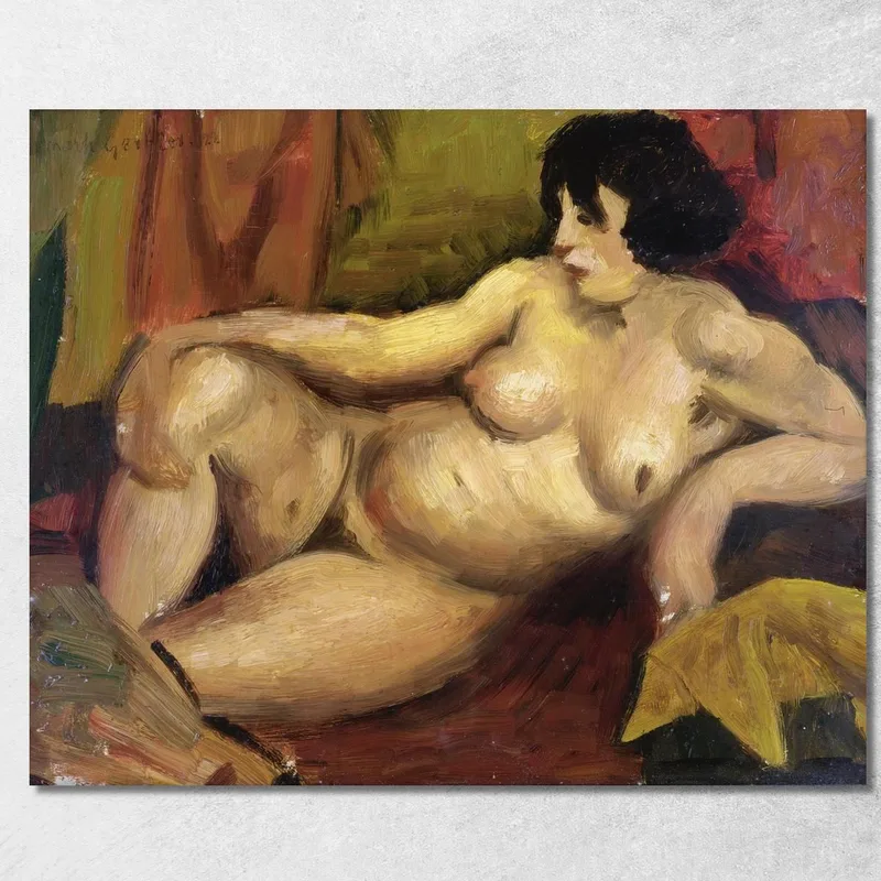 Liegender Akt Mark Gertler drucken auf leinwand