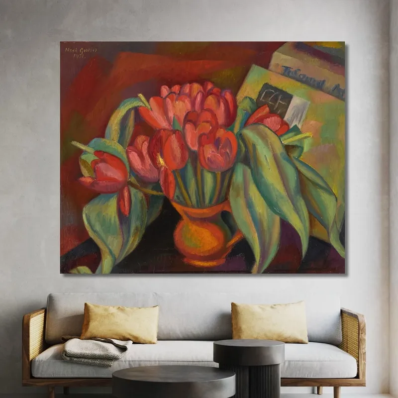 Natura Morta Con Tulipani Rossi Mark Gertler
