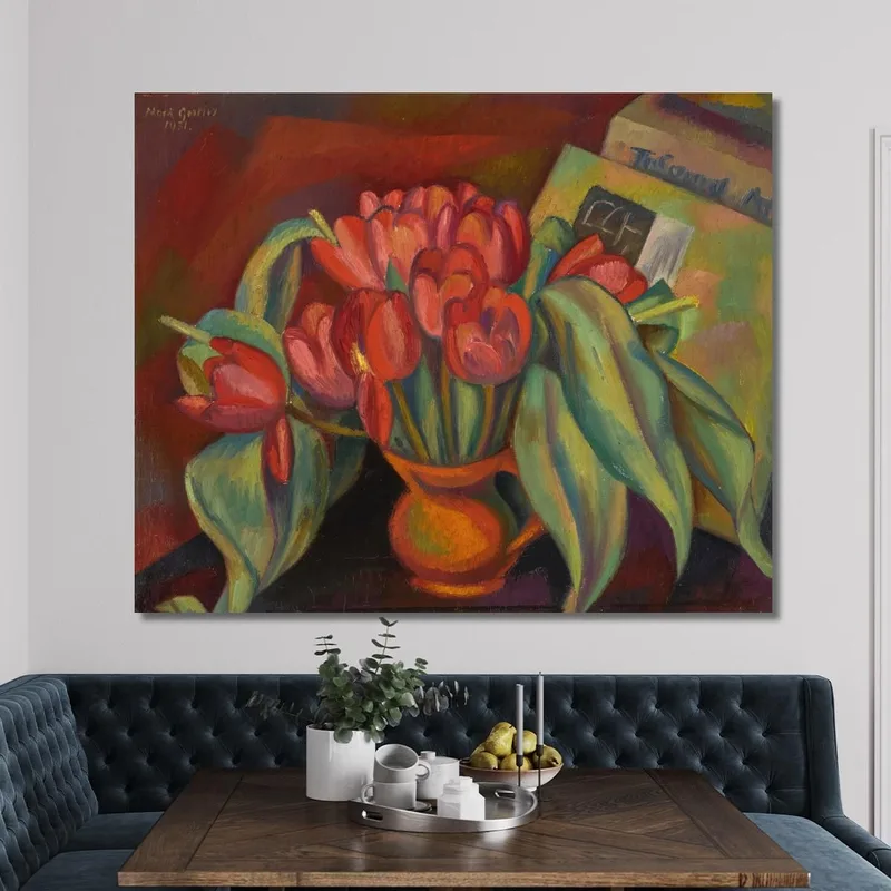 Natura Morta Con Tulipani Rossi Mark Gertler