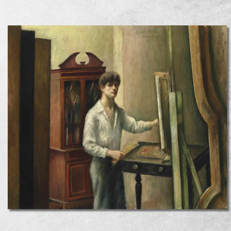L'Artista Nel Suo Studio Mark Gertler quadro stampa su tela