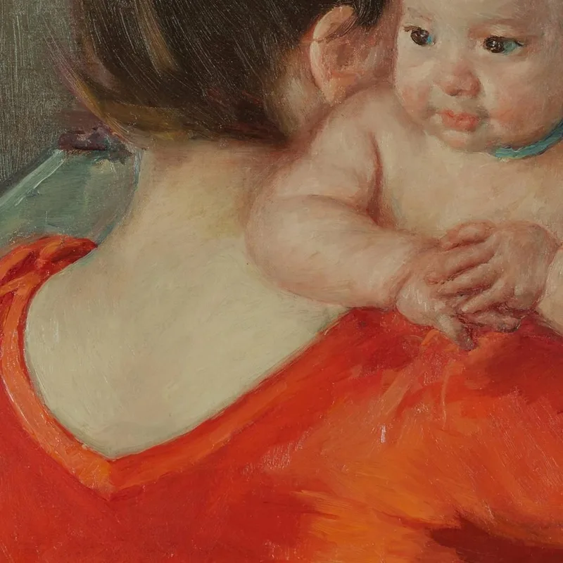 Baby Charles Looking Over His Mother'S Shoulder Mary Cassatt
