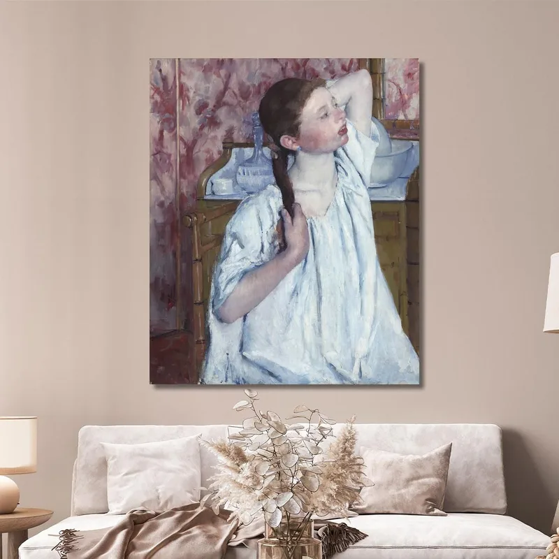 Fille Arrangeant Ses Cheveux Mary Cassatt