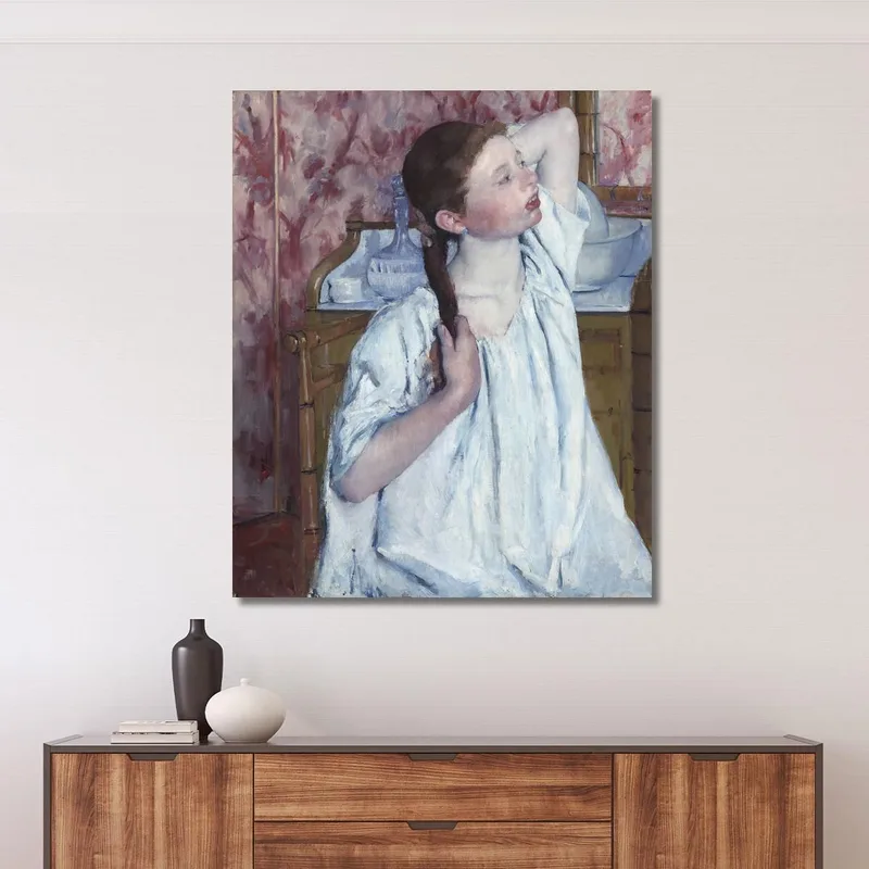 Fille Arrangeant Ses Cheveux Mary Cassatt