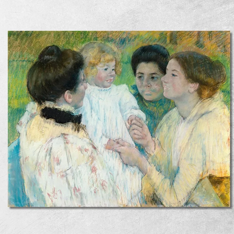 Donne Che Ammirano Un Bambino Mary Cassatt quadro stampa su tela
