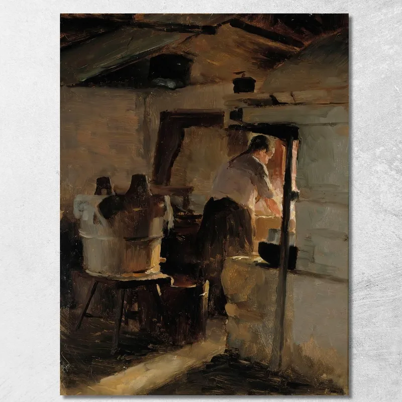 En La Estufa Albert Edelfelt cuadro en lienzo