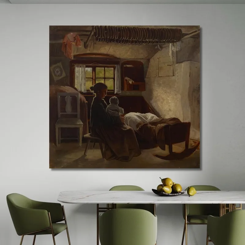 Vista Interior De Una Sala De Estar En Uusimaa Albert Edelfelt