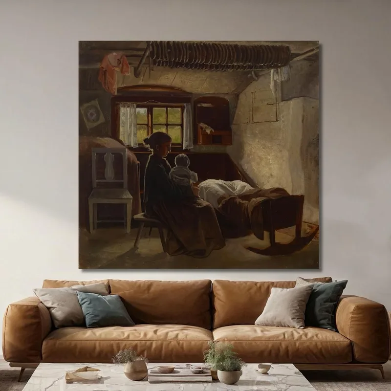 Vista Interior De Una Sala De Estar En Uusimaa Albert Edelfelt