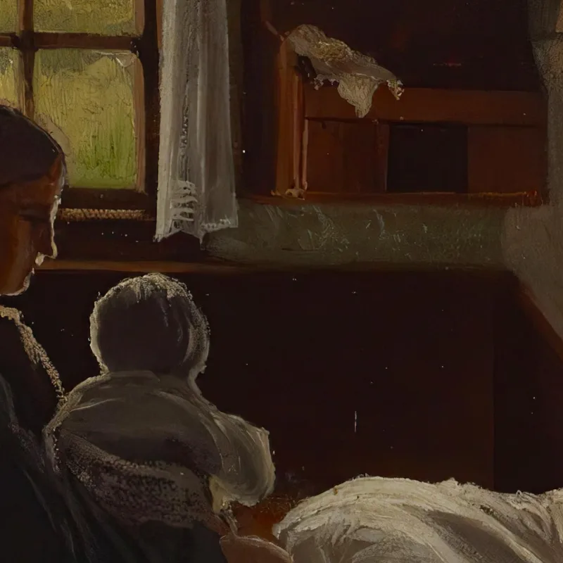 Vista Interior De Una Sala De Estar En Uusimaa Albert Edelfelt