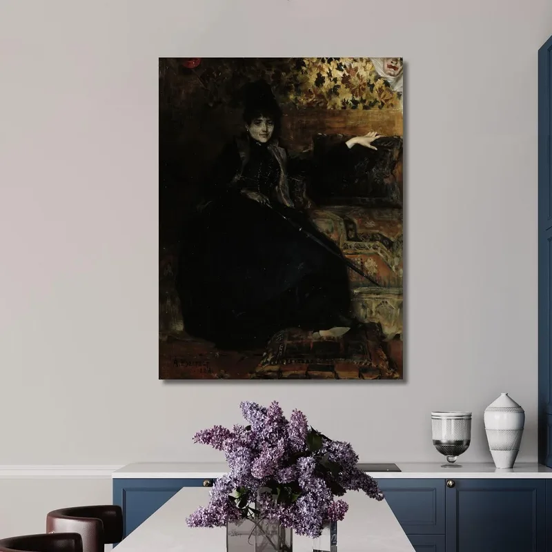 Signora In Nero Seduta Thérèse Noire Albert Edelfelt