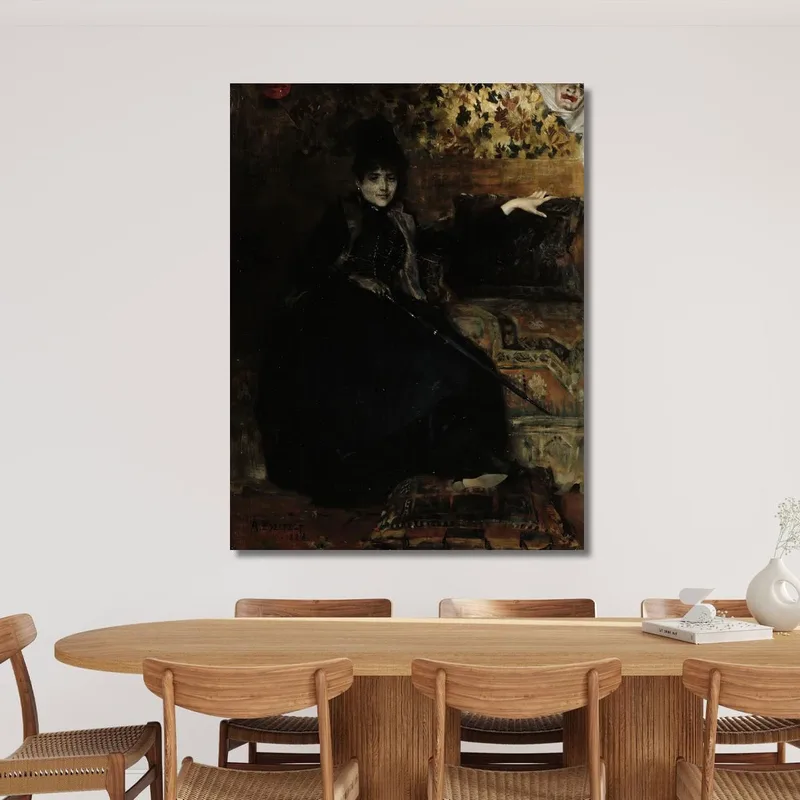 Signora In Nero Seduta Thérèse Noire Albert Edelfelt